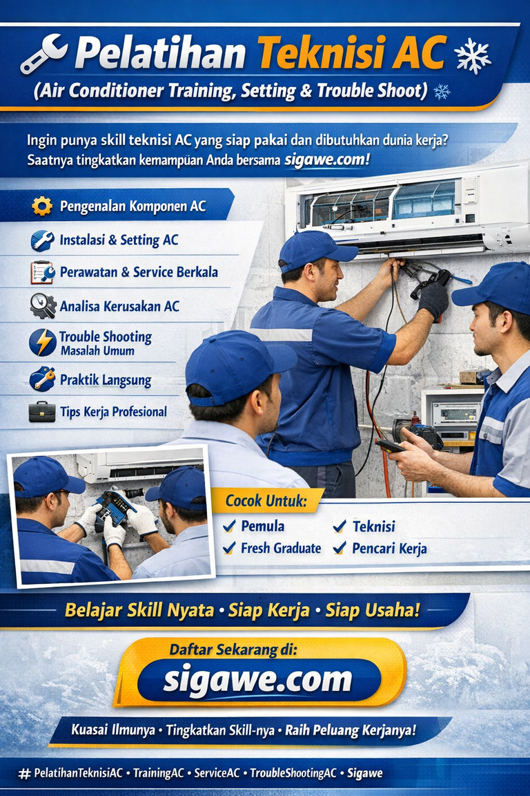 🔧 Pelatihan Teknisi AC (Air Conditioner Training, Setting & Trouble Shoot) ❄️